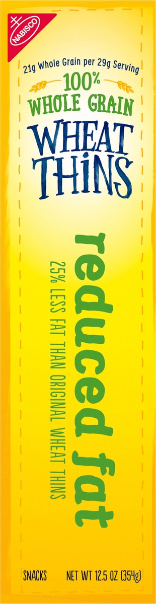 slide 6 of 9, Wheat Thins Reduced Fat Snacks, Whole Grain Wheat Crackers, Snack Crackers, Family Size, 12.5 oz, 12.5 oz