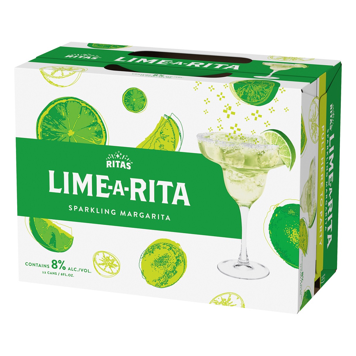 slide 3 of 9, RITAS™ Lime-A-Rita Sparkling Margarita Malt Beverage, 12 Pack 8 fl. oz. Cans, 12 ct; 8 oz