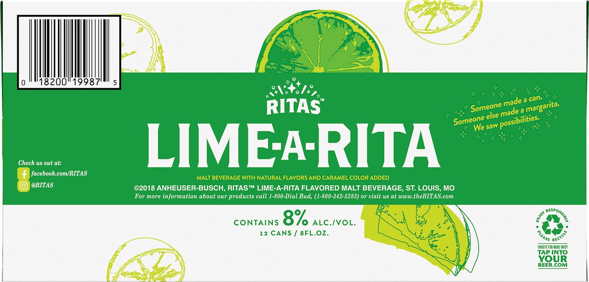 slide 5 of 9, RITAS Lime-A-Rita Sparkling Margarita 12 ea, 12 ct; 8 oz