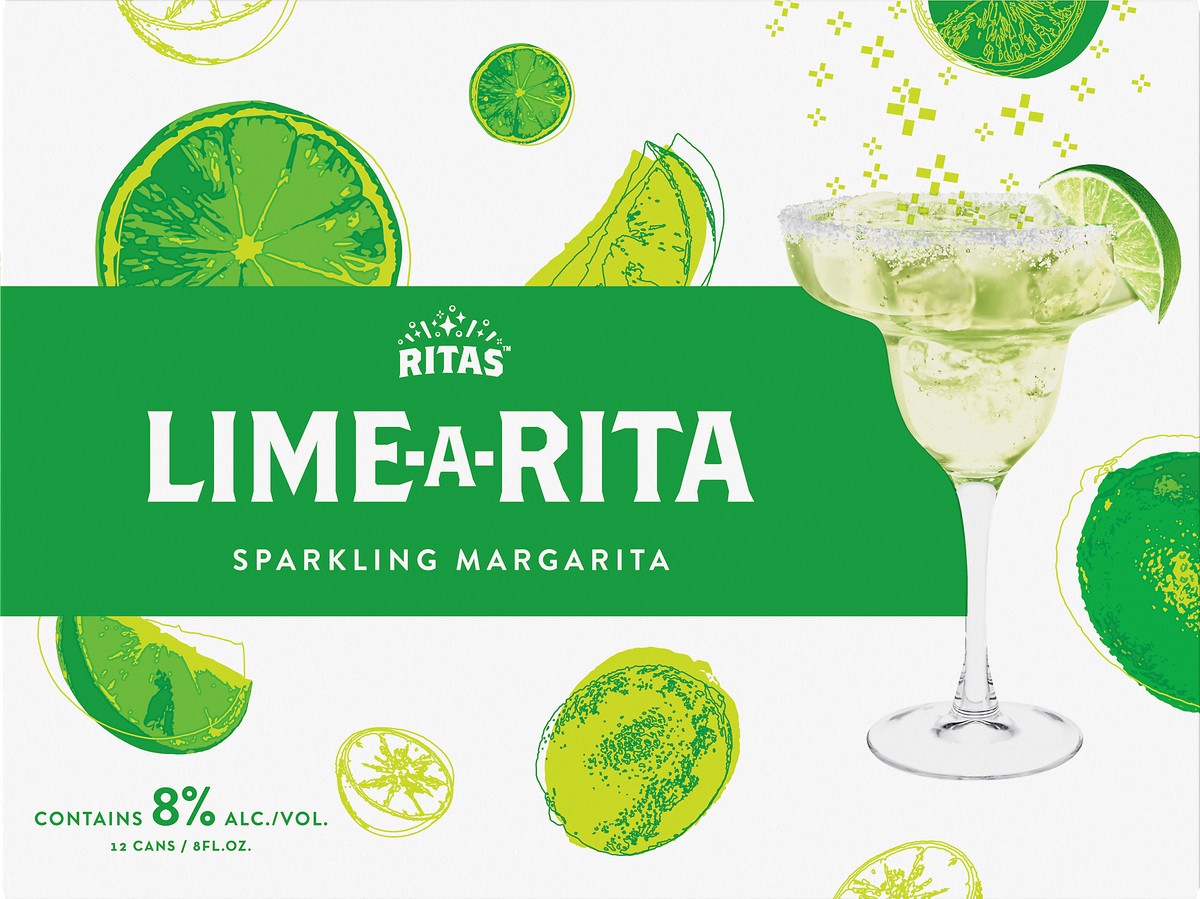 slide 1 of 9, RITAS Lime-A-Rita Sparkling Margarita 12 ea, 12 ct; 8 oz