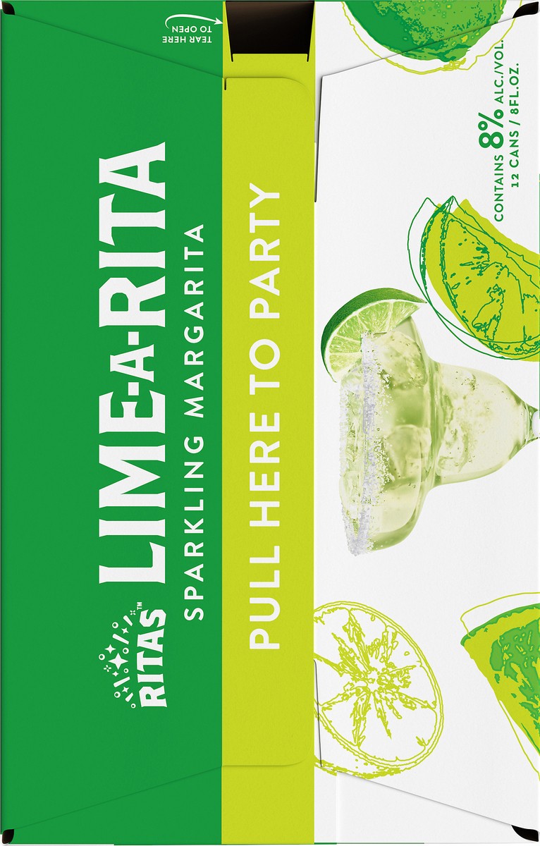 slide 2 of 9, RITAS™ Lime-A-Rita Sparkling Margarita Malt Beverage, 12 Pack 8 fl. oz. Cans, 12 ct; 8 oz