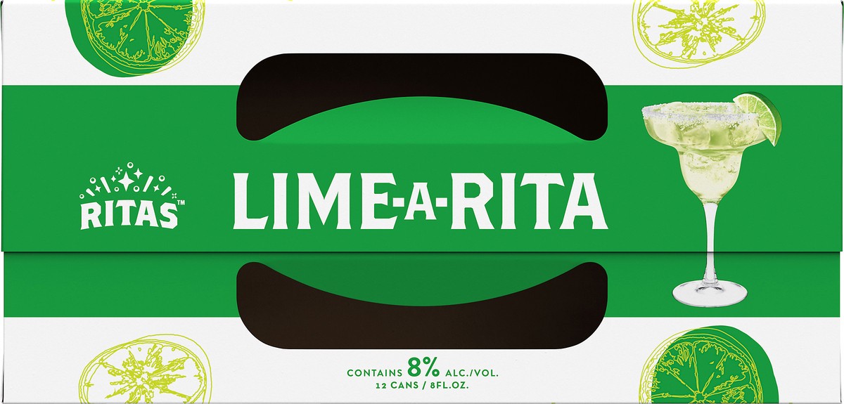 slide 6 of 9, RITAS™ Lime-A-Rita Sparkling Margarita Malt Beverage, 12 Pack 8 fl. oz. Cans, 12 ct; 8 oz