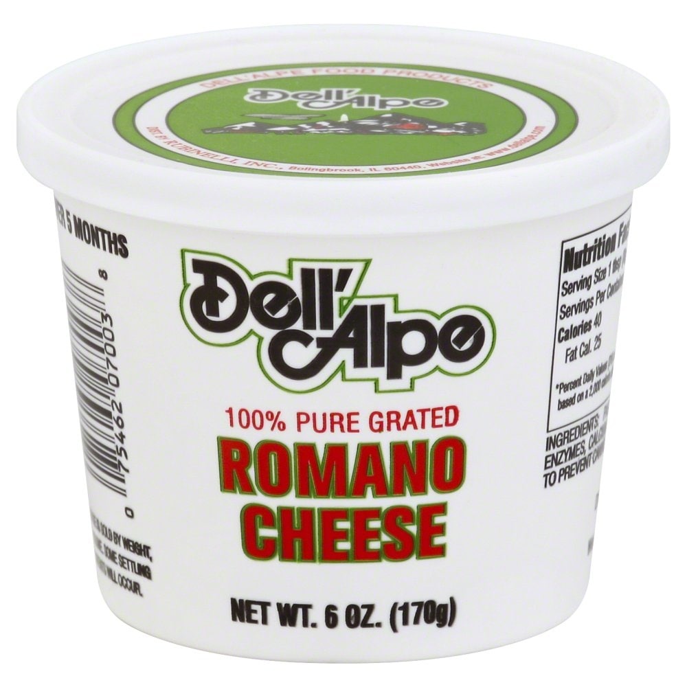 slide 1 of 1, Dell'Alpe Dellalpe Romano Cheese, 6 oz