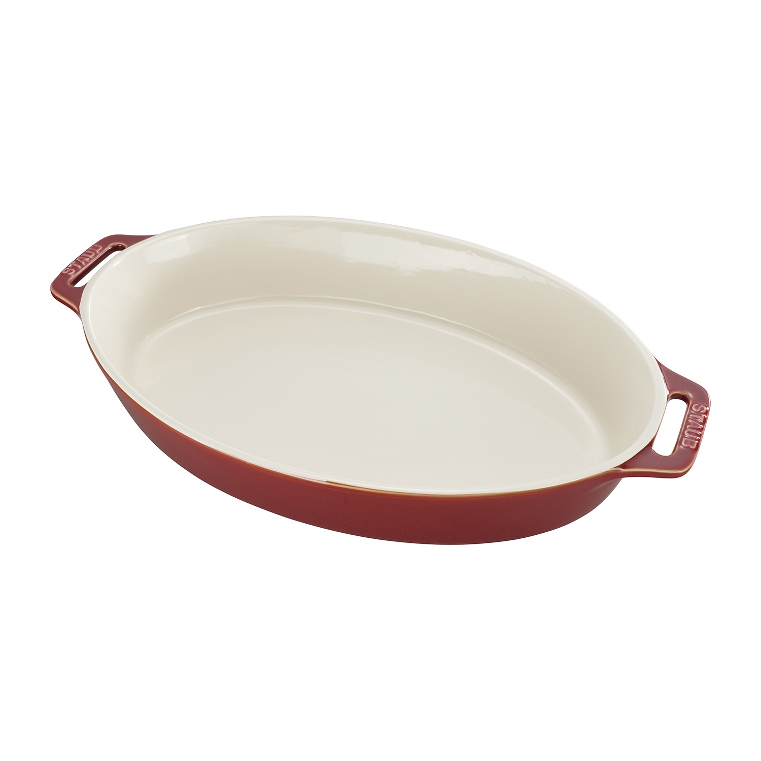 slide 1 of 1, STAUB Rustic Ceramic Oval Bakers, Red, 1 ct