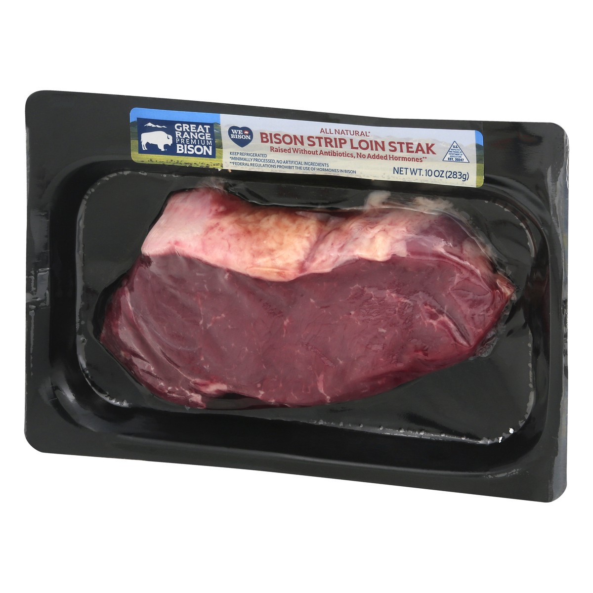 slide 3 of 9, Great Range Fresh Bison Strip Steak-Great Range, 10 oz