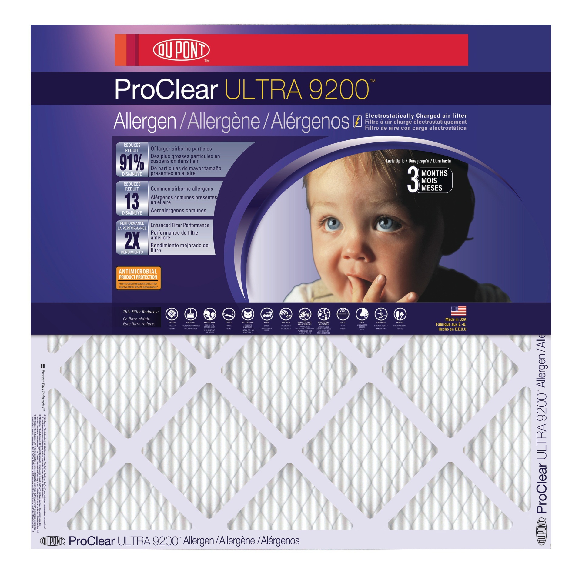 slide 1 of 1, DuPont Pro Clear Ultra Air Filter 14X25X1, 1 ct