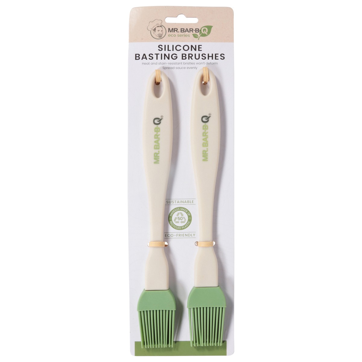 slide 9 of 12, Mr Bar B Q Sustainable Packaging 2 Pack Silicone Basting Brushes 1 Count - Each, 1 ct