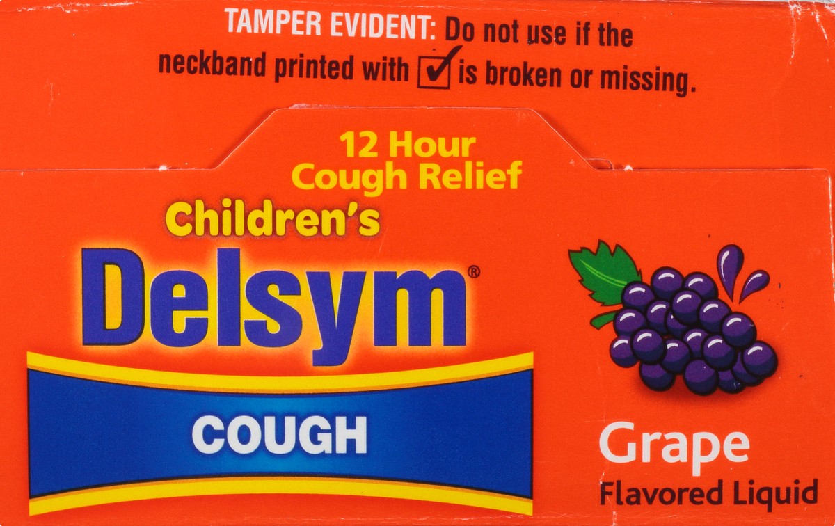 slide 4 of 9, Delsym Children's Cough Suppressant Liquid, Grape Flavor, 3 Ounce, 3 oz