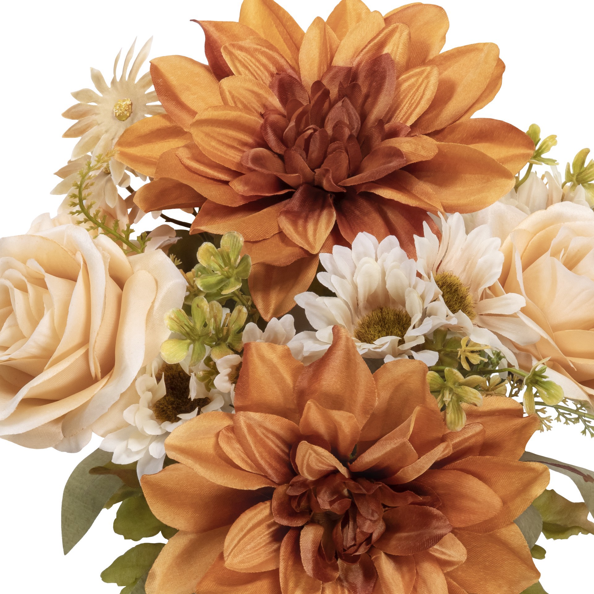 slide 2 of 3, 15" Toast Brown & Cream White Dahlia & Rose Mixed Bush By Ashland, 11 in x 11 in x 15 in