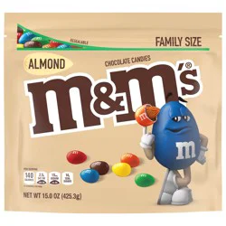 M&M''S Almond Milk Chocolate Candy, Family Size , 15 oz Bag