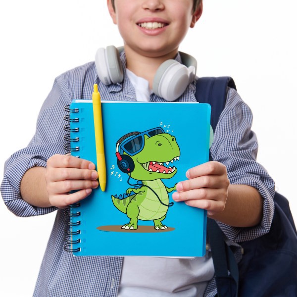 slide 2 of 2, Crayola Peel & Stick Everywhere Safe Decal, Dinosaur With Headphones, 1 ct