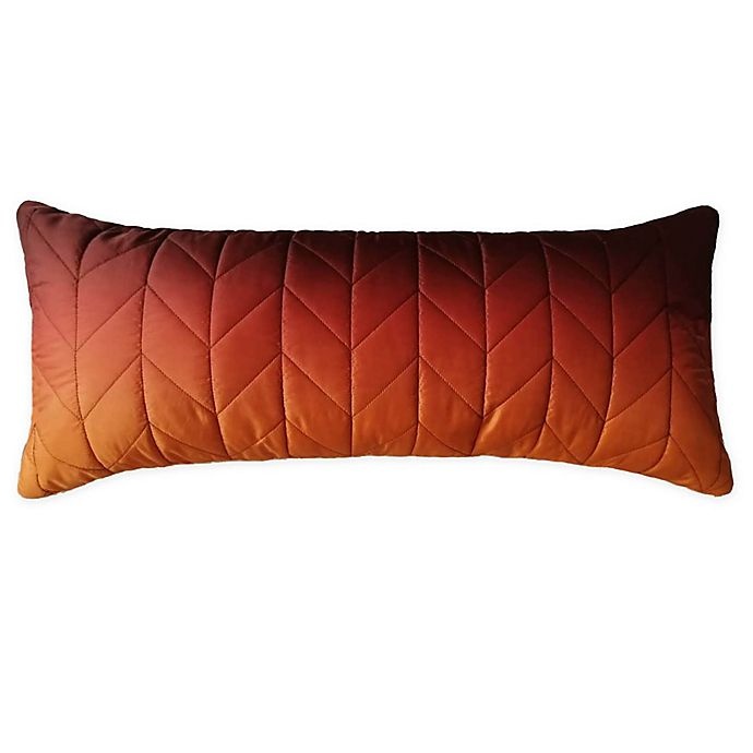 slide 1 of 1, Wamsutta Chevron Puffer Oblong Throw Pillow - Orange, 1 ct