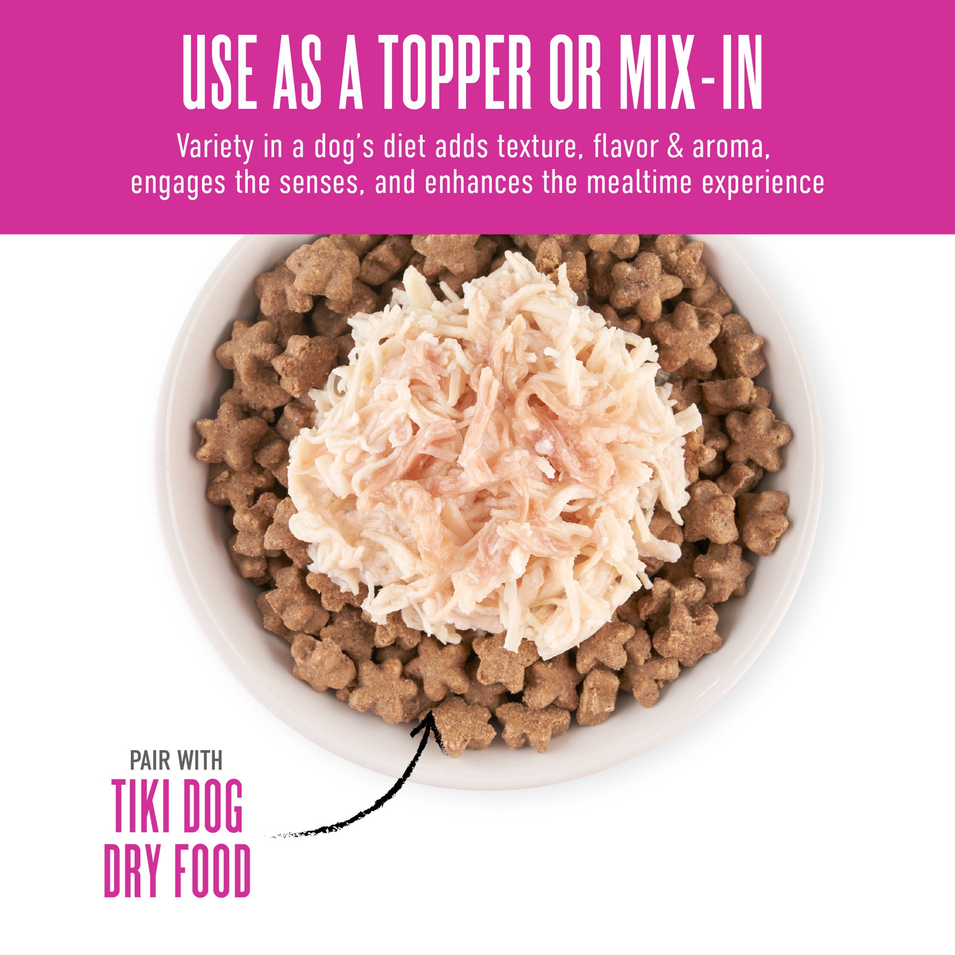 slide 4 of 7, Tiki Dog Born Carnivore Protein Booster Topper, Chicken and Lamb Recipe in Broth Dog Food Topper, 2.1 oz., 1 ct