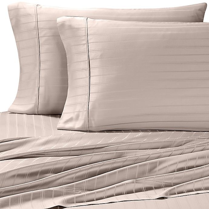 slide 1 of 1, Pure Beech Modal Dobby Stripe Standard Pillowcases - Silver, 2 ct