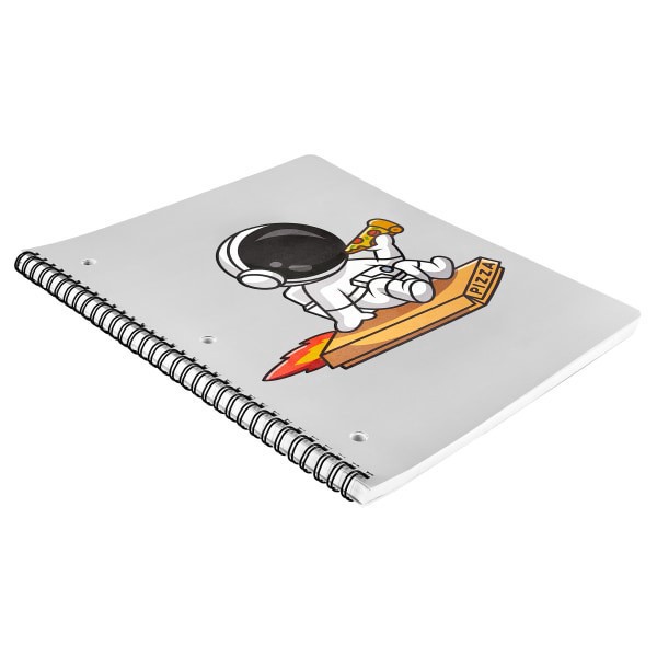 slide 1 of 3, Eccolo Composition Spiral Notebook, 8-1/2"" x 11-3/4"", 1 Subject, College Rule, 80 Sheets, Kitsch In Space, 1 ct