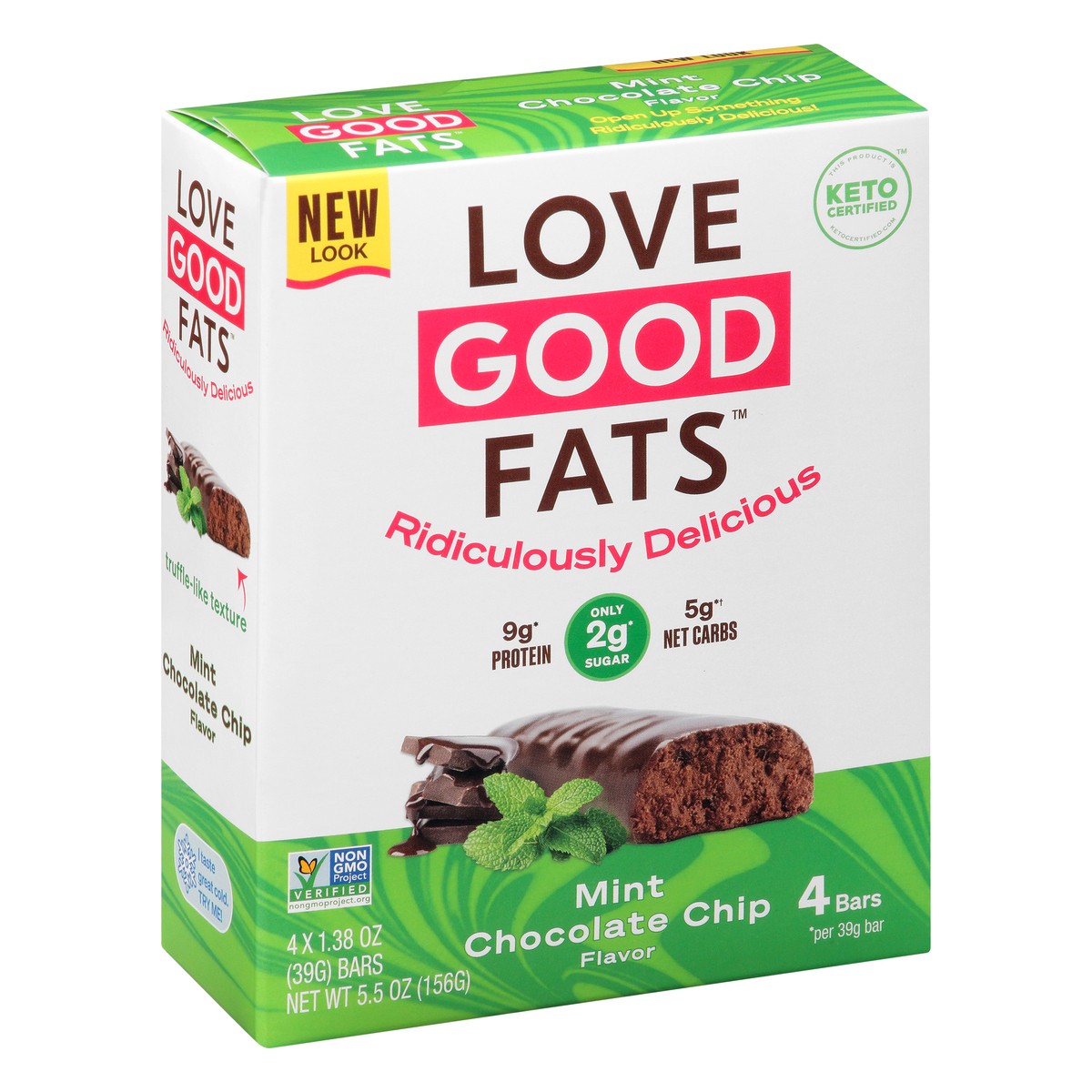 slide 6 of 9, Love Good Fats 4 Pack Mint Chocolate Chip Flavor Bars 4 ea, 4 ct