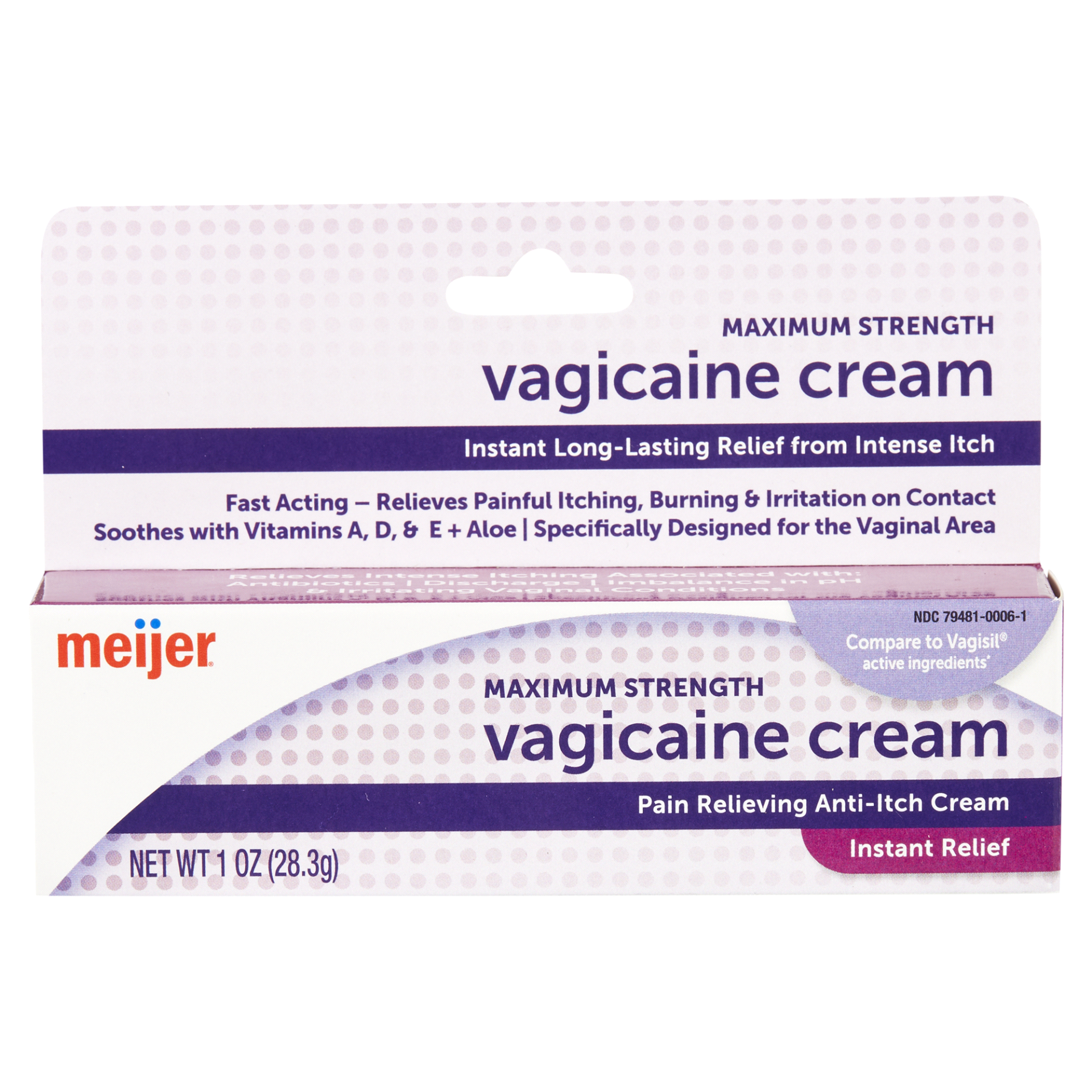 slide 1 of 29, Meijer Vagicaine Cream, 1 oz