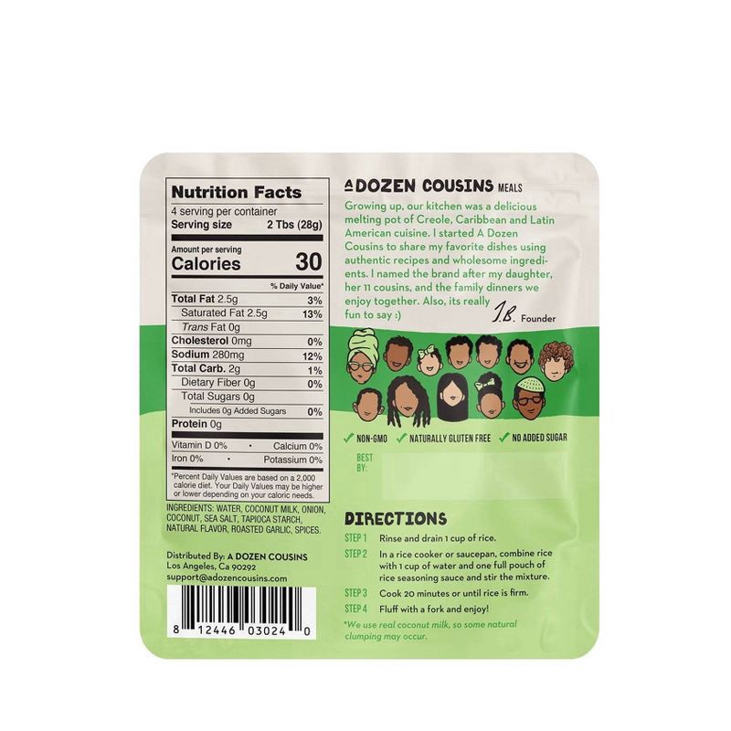 slide 3 of 3, A Dozen Cousins Caribbean Coconut Rice Seasoning Sauce- 4 oz, 4 oz