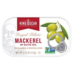 King Oscar Wild Caught Skinless & Boneless Mackerel in Olive Oil 4.05 oz