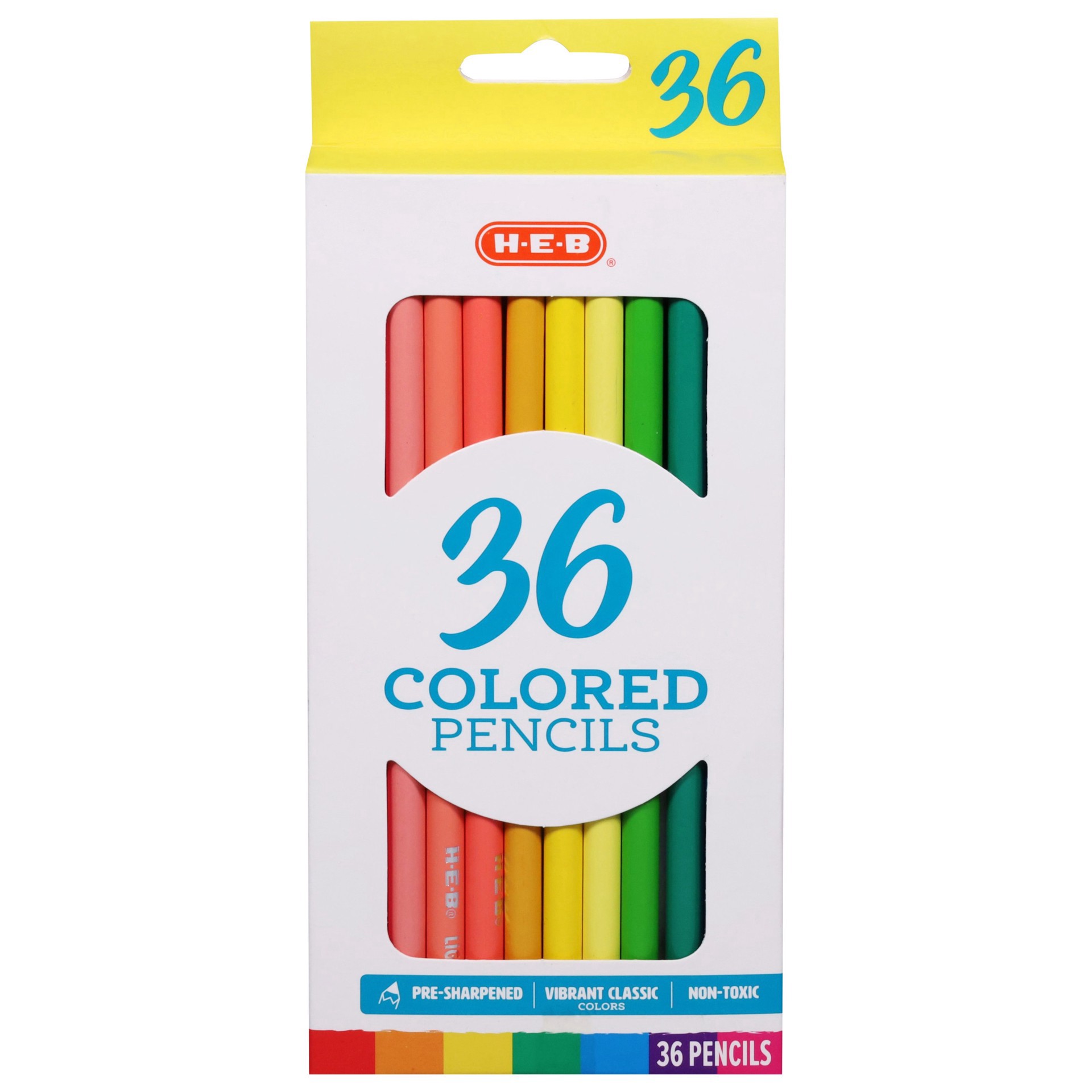 slide 1 of 1, H-E-B Classic Colored Pencils, 36 ct