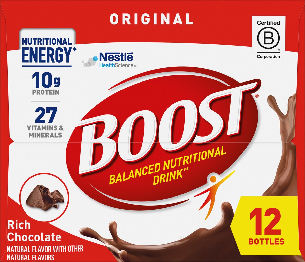 slide 4 of 9, Boost Original Complete Nutritional Drink - Rich Chocolate, 12 ct; 8 oz