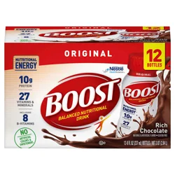 Boost Original Rich Chocolate Balanced Nutritional Drink 12 - 8 fl oz Bottles