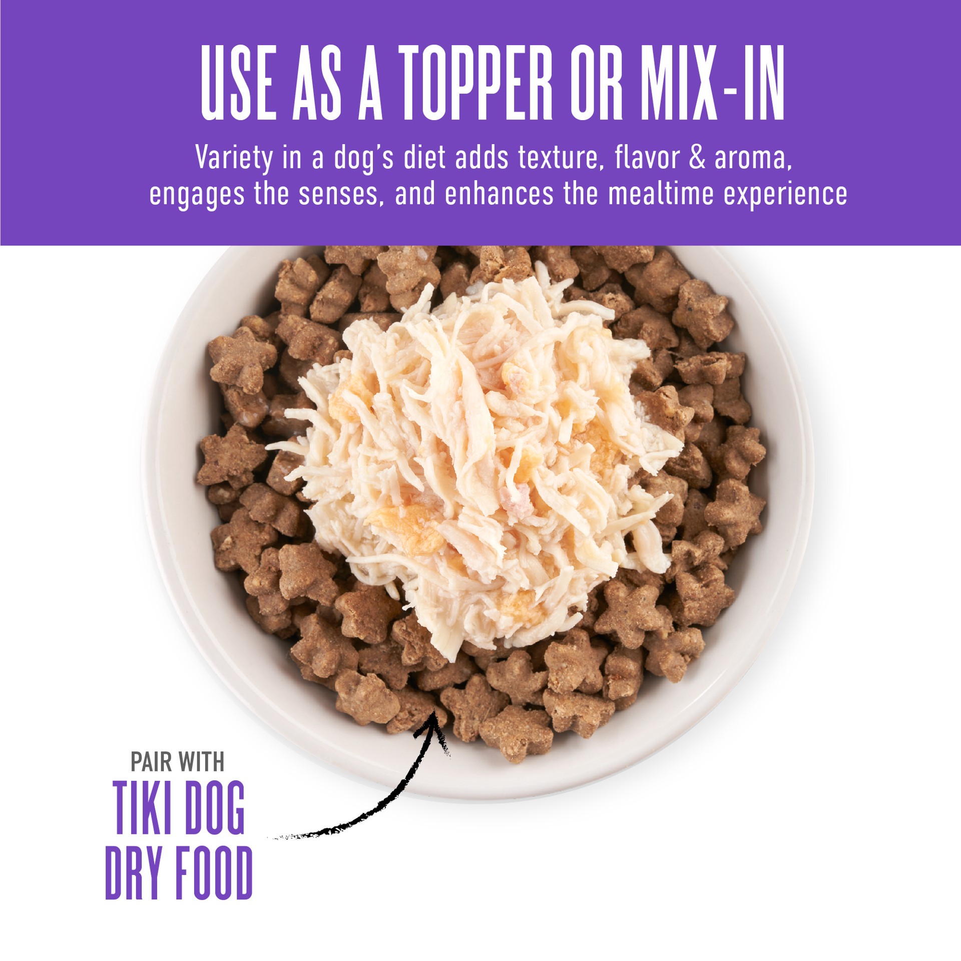 slide 6 of 7, Tiki Dog Born Carnivore Protein Booster Chicken and Egg Recipe in Broth Dog Food Topper, 2.1 oz., 1 ct