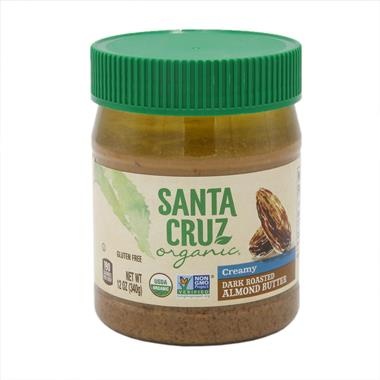 slide 1 of 1, Santa Cruz Organic Creamy Dark Roasted Almond Butter, 12 oz