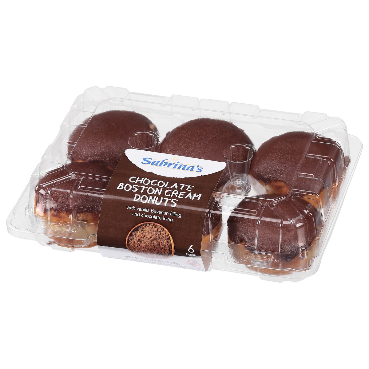 slide 2 of 13, Sabrina's Chocolate Boston Cream Donuts 6 ea, 6 ct