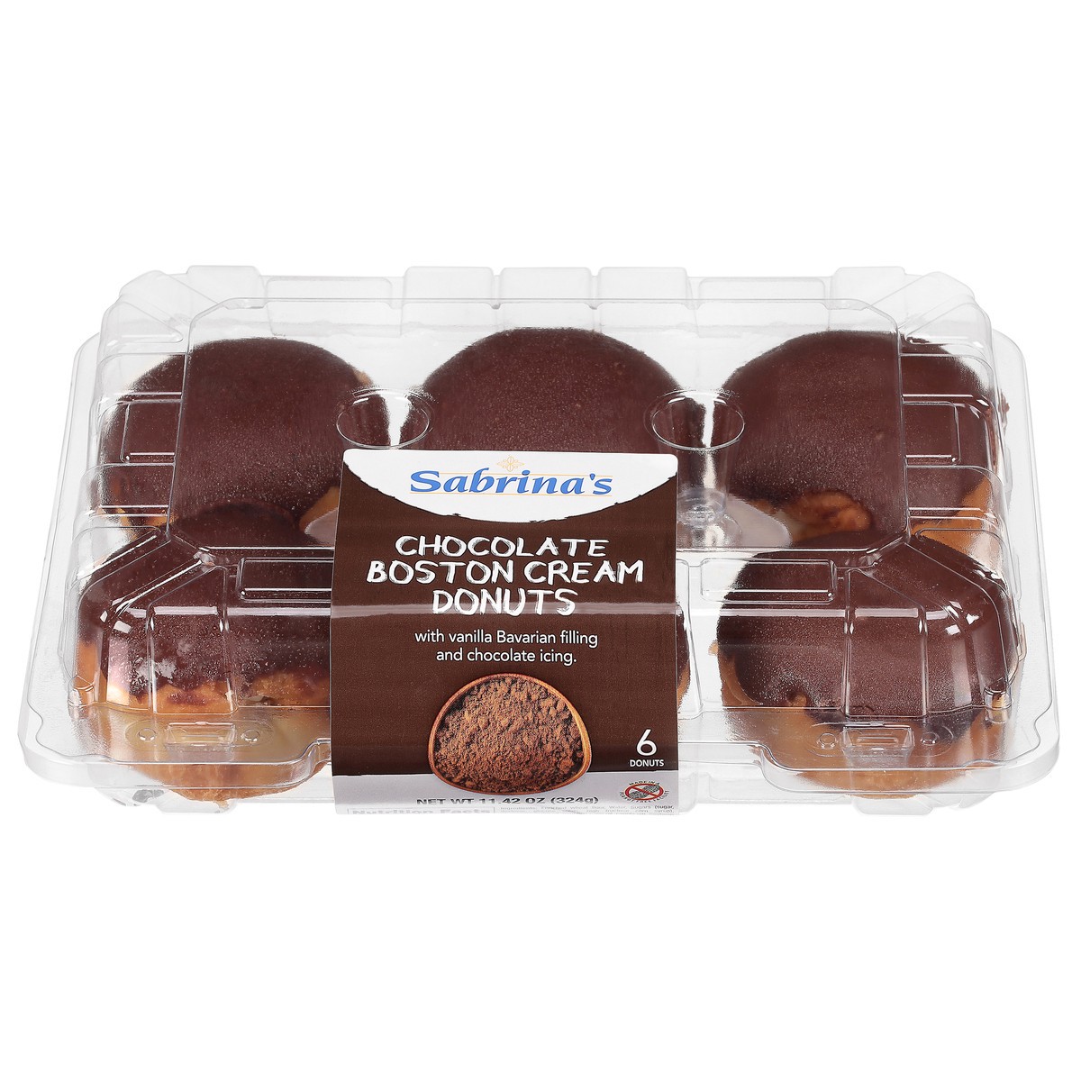 slide 3 of 13, Sabrina's Chocolate Boston Cream Donuts 6 ea, 6 ct