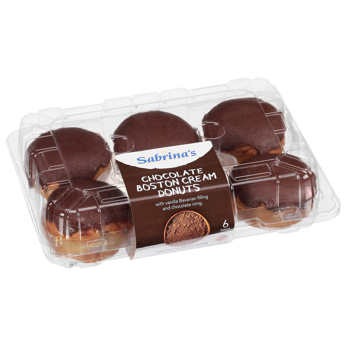 slide 4 of 13, Sabrina's Chocolate Boston Cream Donuts 6 ea, 6 ct