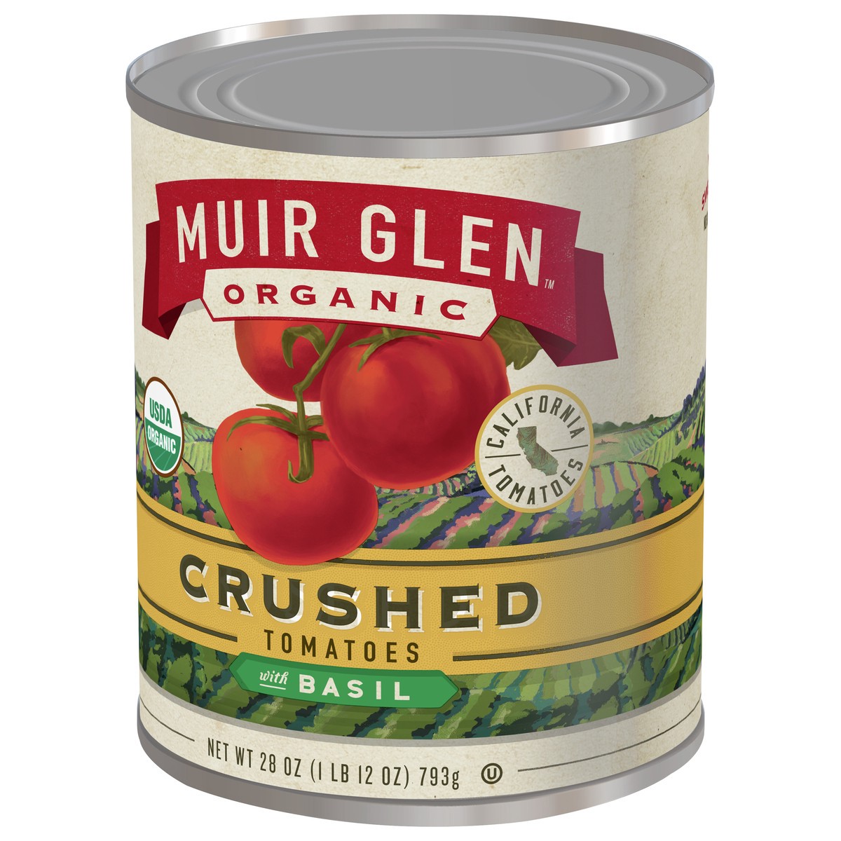 slide 2 of 9, Muir Glen Organic Crushed Tomatoes With Basil, 28 oz, 28 oz