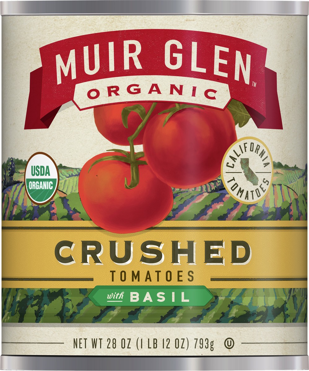 slide 7 of 9, Muir Glen Organic Crushed Tomatoes With Basil, 28 oz, 28 oz