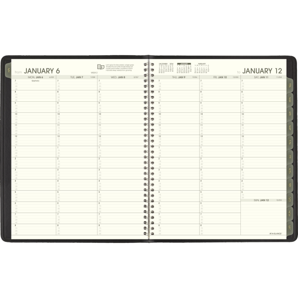 slide 4 of 4, 2025 At-A-Glance Recycled Weekly/Monthly Appointment Book Planner, 8-1/4"" X 11"", 100% Recycled, Black, January To December, 70950G05, 1 ct