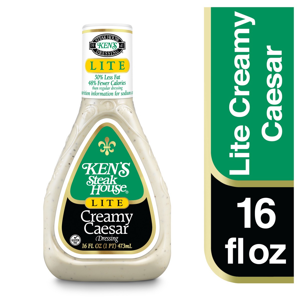 slide 1 of 12, Ken's Steak House Lite Creamy Caesar Salad Dressing 16 fl oz, 16 fl oz