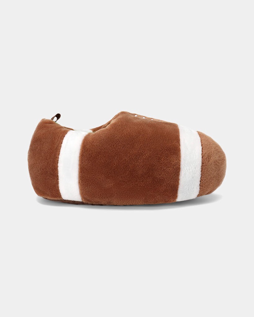 slide 6 of 6, Carter's Boys Football Slippers - Brown Brown/White XL, 1 ct