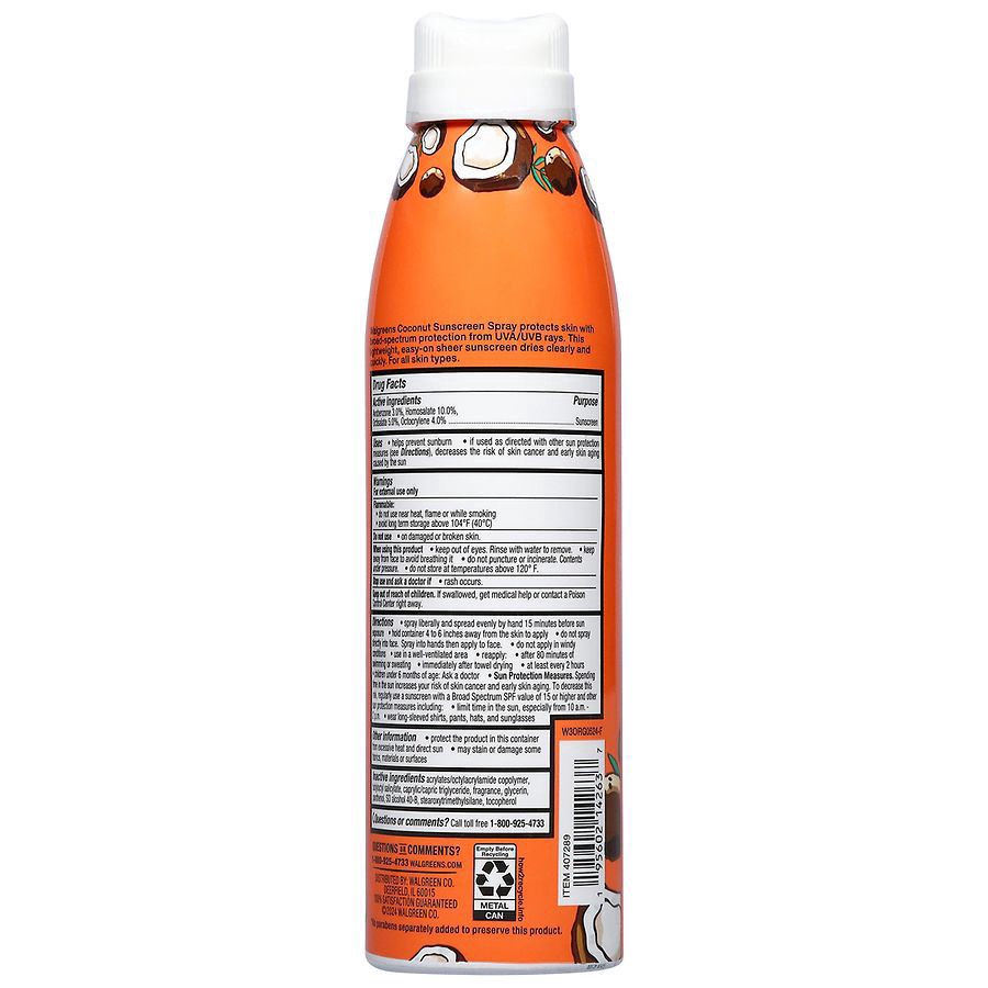slide 2 of 3, Walgreens Sunscreen Spray Coconut, 5.5 oz