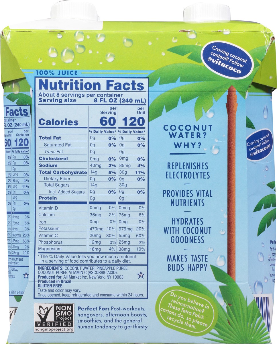 slide 8 of 9, Vita Coco Pineapple - 4 ct, 4 ct