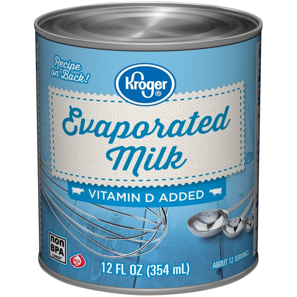 slide 2 of 3, Kroger Evaporated Milk with Vitamin D Added, 12 fl oz