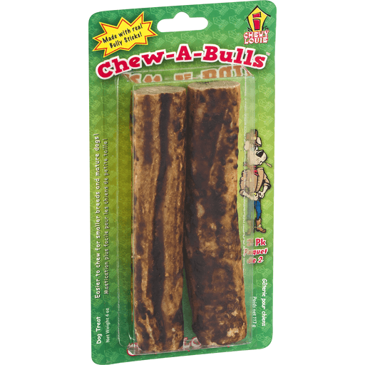 slide 3 of 9, Chewy Louie Chew-A-Bulls Dog Treats, 4 oz