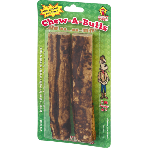 slide 7 of 9, Chewy Louie Chew-A-Bulls Dog Treats, 4 oz