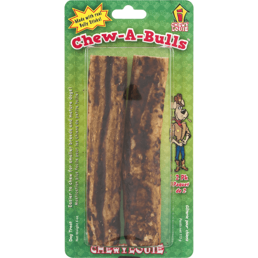 slide 5 of 9, Chewy Louie Chew-A-Bulls Dog Treats, 4 oz