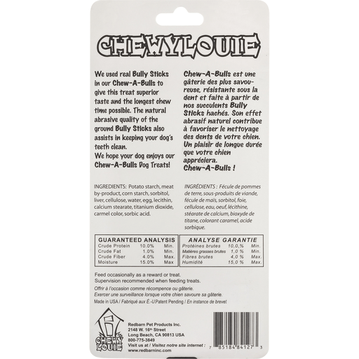 slide 4 of 9, Chewy Louie Chew-A-Bulls Dog Treats, 4 oz