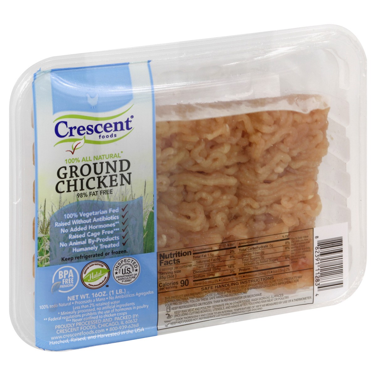 slide 5 of 12, Crescent Foods Ground Chicken 16 oz, 16 oz