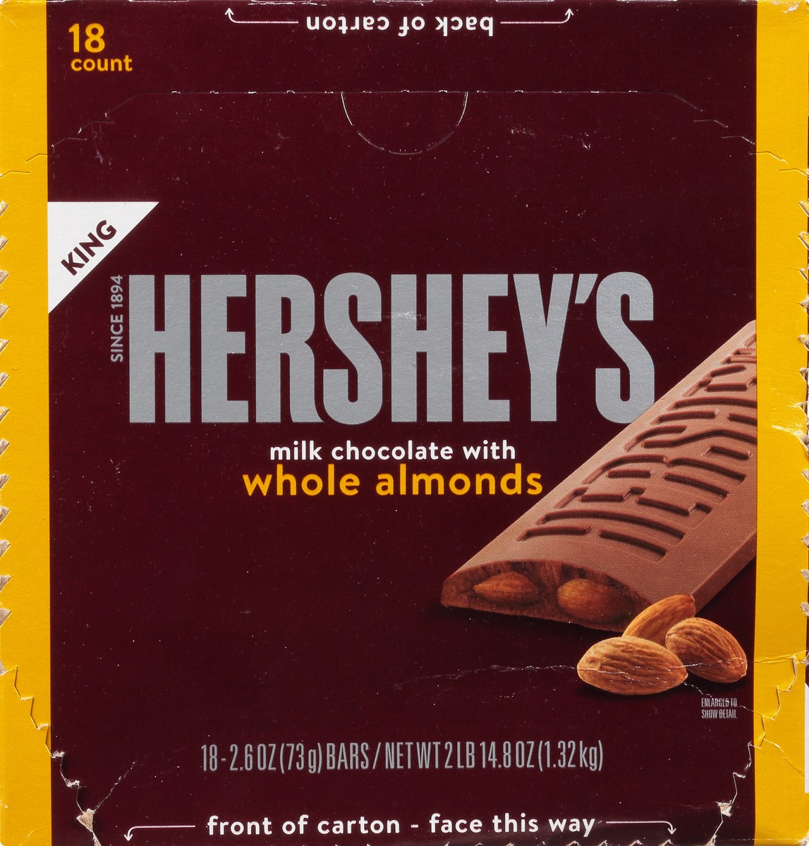 slide 9 of 10, Hershey's King Milk Chocolate with Whole Almonds 18 ea, 18 ct