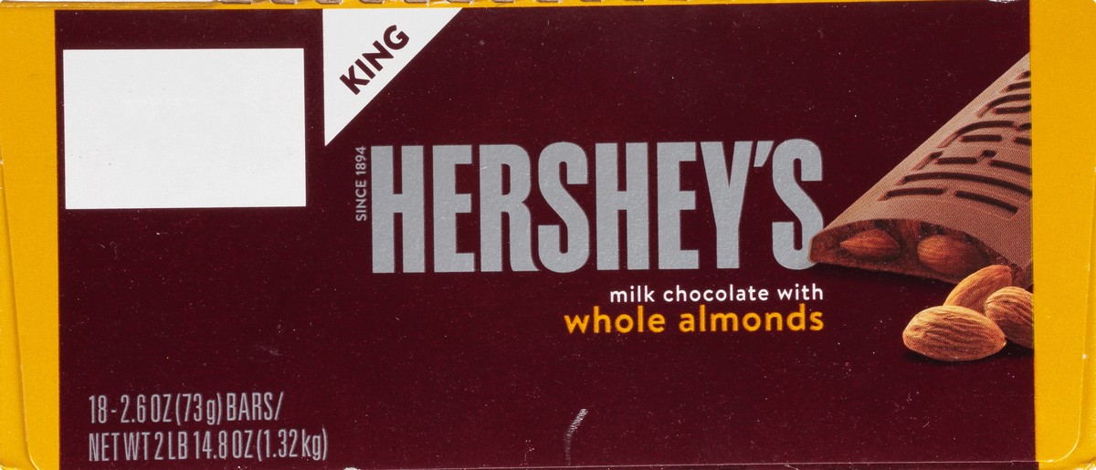 slide 10 of 10, Hershey's King Milk Chocolate with Whole Almonds 18 ea, 18 ct