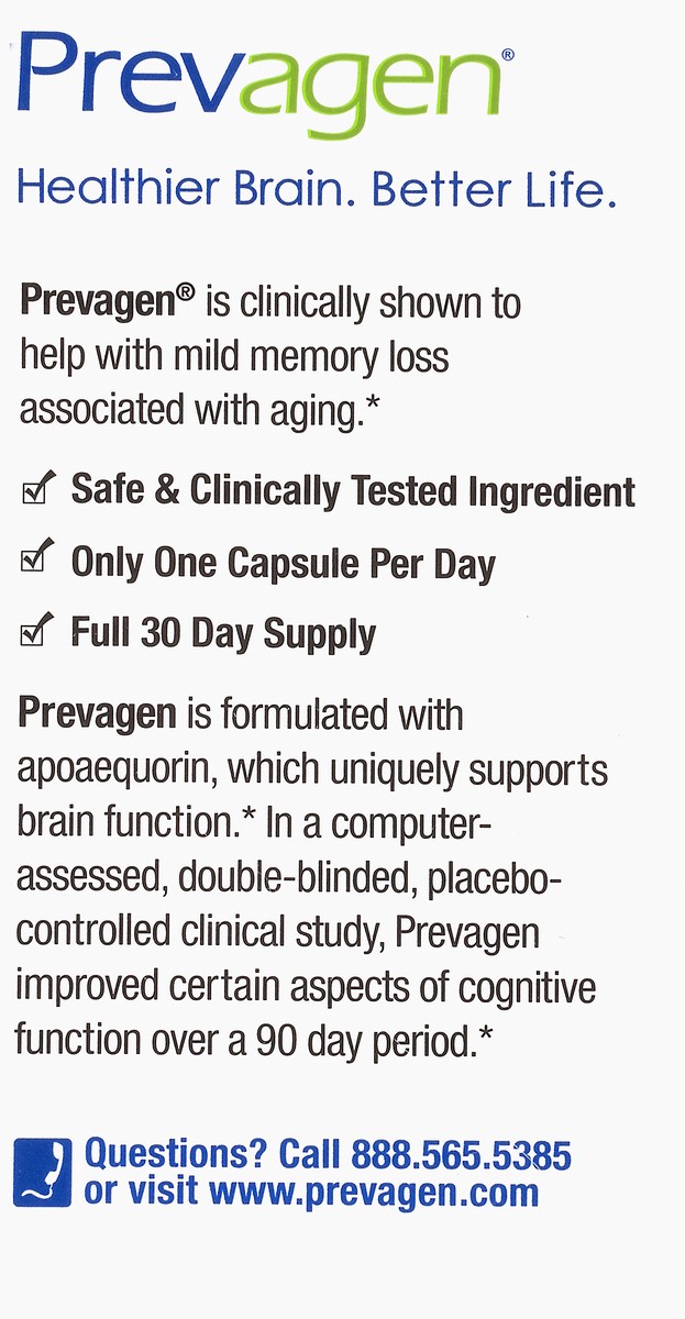 slide 7 of 13, Prevagen Capsules Professional Formula Improves Memory 30 ea, 30 ct