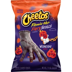 Cheetos Cheese Flavored Snacks Flamin' Hot Fiery Skulls Flavored 7 1/2 Oz