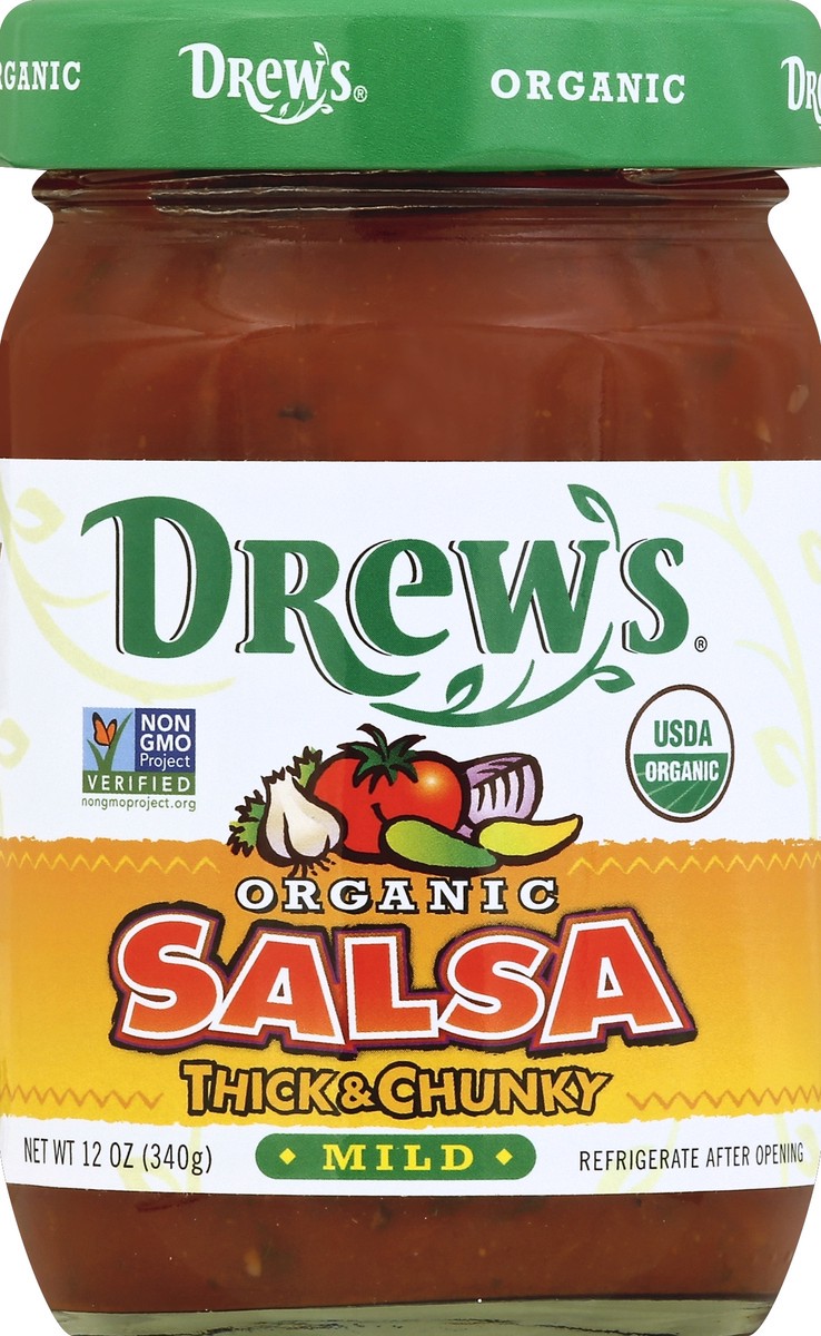 slide 1 of 3, Drew's Mild Natural Salsa, 12 oz