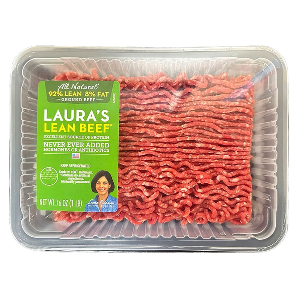 slide 1 of 1, Laura's Lean 92%/8% Ground Beef 16 oz, 16 oz